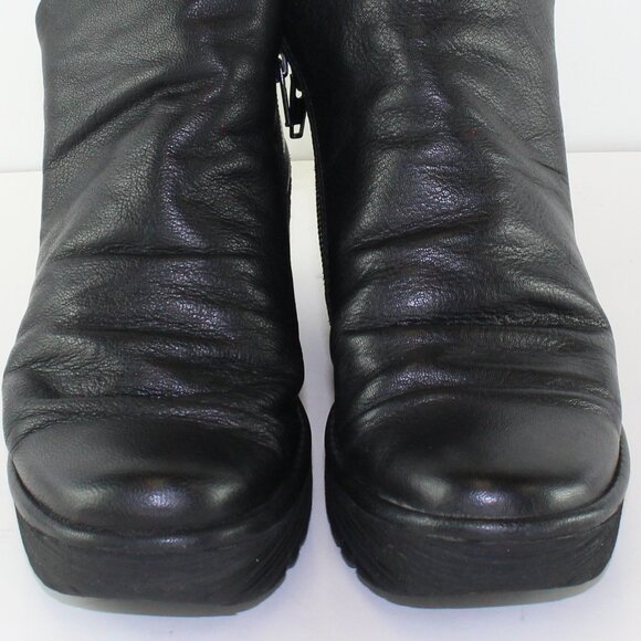 Fly London Leather Wedge Bootie Womens (EU 37/US 6.5) - Picture 7 of 10